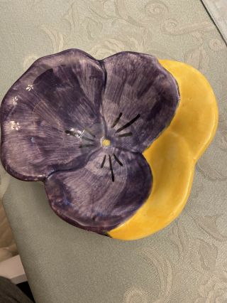 Vintage Large Stangl Flower Ceramic USA Deep Dish Bowl Made In NJ 2