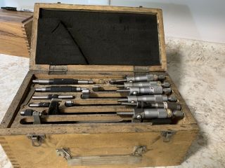 Vintage Micrometers 0 To 6 Inch In Wooden Box