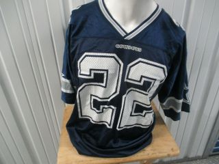 Vintage Nike Dallas Cowboys Emmitt Smith 22 Large Blue Jersey 90s Hall Of Fame