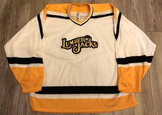 Vintage Bauer Cleveland Lumberjacks Hockey Jersey Mens L/xl Black Gold