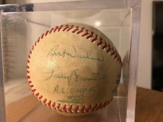 Vintage MLB Umpire Crew Signed Game Baseball with Case 3