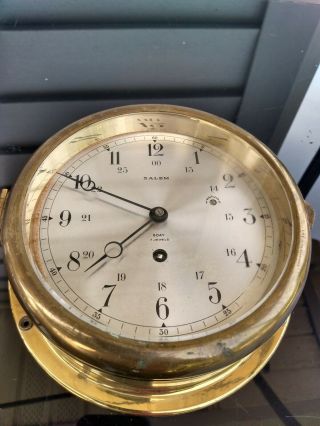 Vintage Brass Salem Clock 8day/7 Jewels.  Unsure Order.