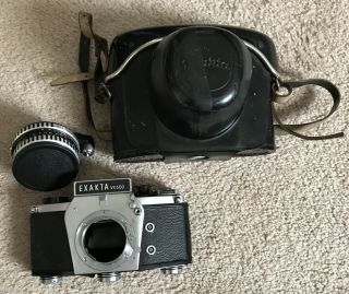 Exakta Vx 500 Vintage 35mm Slr Film Camera W/ Carl Zeiss 50mm F2.  8 -