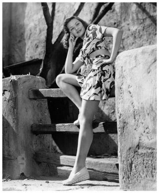 Gene Tierney Gorgeous Leggy Vintage Glamour Pin Up Pose 8x10 Photo