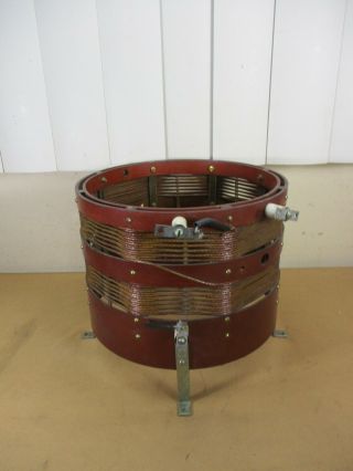 Vintage Huge Antenna Tuner Coil Ring Ham Tube Radio Transmitter Loader ?