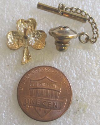 Vintage 14K Gold Clover Tie Tack Pin Tac Men ' s Jewelry 1.  37 grams Scrap or Not 2