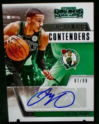 2018 Panini Contenders Jason Tatum Auto Basketball Card 87/99 Boston Celtics