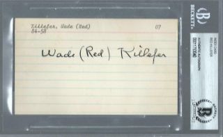 Red Killefer (d.  1958) Signed 3x5 Index Card Autographed 1907 Tigers Reds Giants