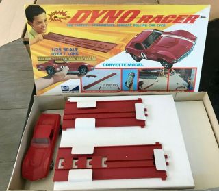 Mpc 4000 Dyno Racer Track W/ Red Corvette Vintage Set From 1960s -