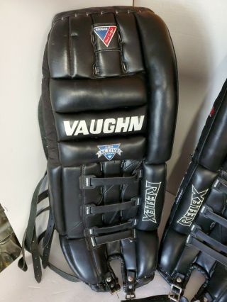 Vintage Vaughn Leather Hockey Goalie Leg Pads VPG1500 32 