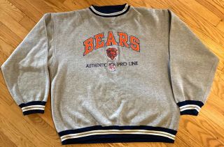 Vtg 90’s Chicago Bears Authentic Pro Line X Logo Athletic Xl Sweater Sewn