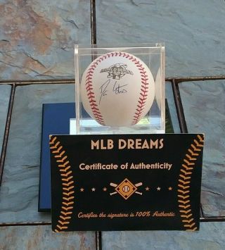 Rare Signed Anaheim Angels Darin Erstad Autographed 2002 Ws Baseball W/case