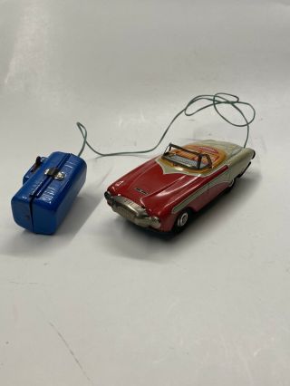 Vintage 1950s 1960s Tin Litho Battery Operated Toy Car Made In Japan