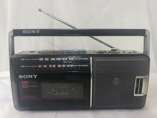Vintage 80s Sony Cfm - 140 Portable Tape Cassette Player Radio Boombox