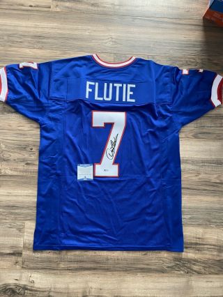 Doug Flutie Signed Custom Pro Style Buffalo Bills Jersey Beckett Witnessed