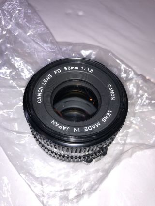 Vintage Canon Fd 50mm F/1.  8 Lens - Made In Japan