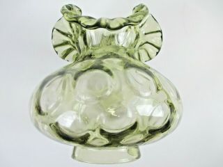 Vintage Olive Green Table Lamp Glass Shade