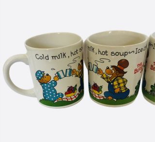 Bernstein Bears Vintage 1987 Princess House Coffee Mugs Set Of 4 Milk Cups