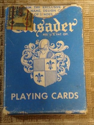 Vintage Crusader Superior Playing Cards Linen Finish E.  E.  Fairchild Corp Ny Usa