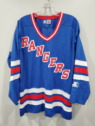 Rare Vintage 90s Starter York Rangers Nhl Hockey Jersey Mens L Sewn