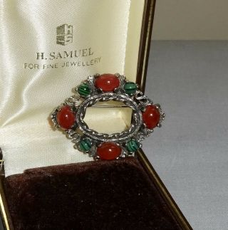 Vintage Costume Jewellery - Signed Miracle Silver Tone Scottish / Celtic Brooch