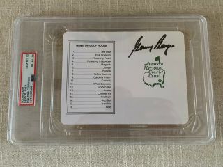 Gary Player Signed Masters Augusta Golf Score Card Autographed Psa/dna Auto 10