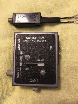 Vintage Video Game Antenna Switch Box Adapter Part No.  003643