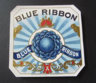 Of 50 Old Vintage - Blue Ribbon - Cigar Labels - Outer