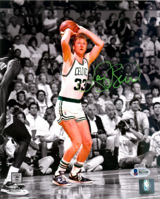 Larry Bird Authentic Autographed Signed 8x10 Photo Boston Celtics Beckett 119619