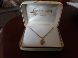 Vintage Landstrom ' s 10k Black Hills Gold Sweetheart Necklace 2 grams wear scrap 2
