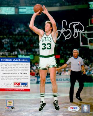 Larry Bird Boston Celtics Signed Autograph 8 X 10 Photo Psa Dna Ae65939