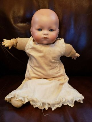 15” Antique German Dream Baby Doll Armand Marseille Blue Sleep Eyes Cloth Body
