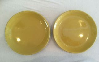 Mccoy Pottery Suburbia Canary Yellow Dinner Plates Vintage 1960 