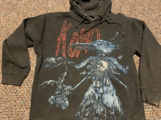Korn Rare Blue Crow Vintage Official Hoodie Sweatshirt Adult Medium 2007 Tour