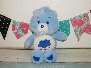 Care Bear Grumpy Plush Doll Stuffed Blue Sad Cloud 2002 Vtg Look Toy 14 " Rare