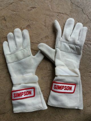 Vintage Simpson Gauntlet 3.  3/5 Racing Gloves Size S.