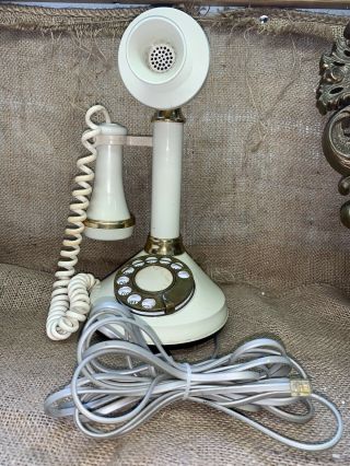 Vintage American Classic Candlestick Telephone Rotary Dial Deco - Tel