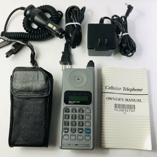 Vintage Motorola Cell Phone Tele Tac 200 W/ Car & Wall Charger,  Manuals