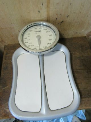 Vtg Tanita White Silver Dial Scale 400lb Capacity Mechanical Weight Scale Ha502