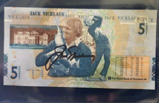 Jack Nicklaus Autographed 5 Pound Note