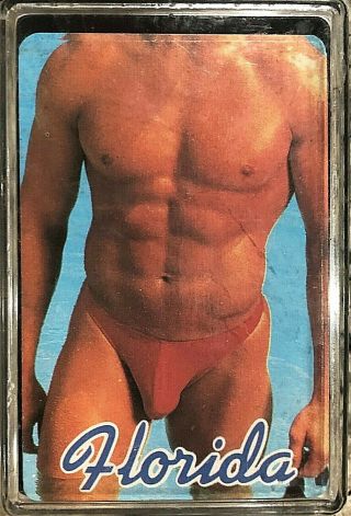 Beefcake Playing Cards Deck Vintage Retro Florida Sexy Men Abs Complete In Case