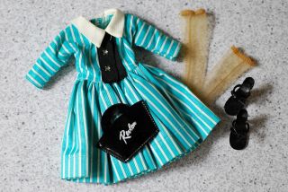Vintage Little Miss Revlon Complete 9123 Striped School Dress & Accessories