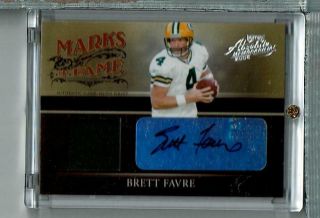 Brett Favre Auto Jersey 22/75 2006 Absolute Marks Of Fame,  Packers