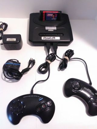 Vintage Sega Genesis Model 2 Game Console System W/ 2 Controllers & Jeopardy