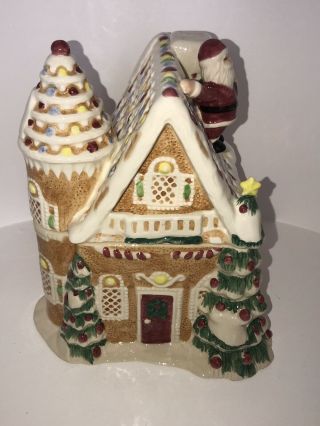 Fitz And Floyd Omnibus Christmas Gingerbread House Cookie Jar Rare Htf Vtg 1995