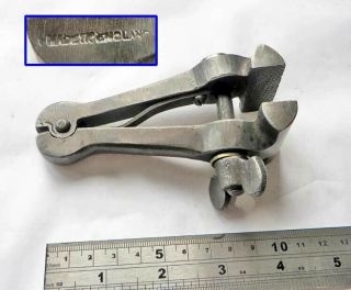 Vintage Engineers Steel Hand Vice " Made In England " Old Tool