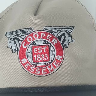 Vintage Cooper Bessemer Double Horse Engines Ohio One Size Fits Gray Trucker Hat