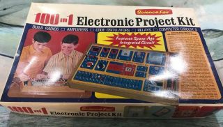Vintage Radio Shack Tandy Science Fair 100 In 1 Electronic Project Kit 28 - 220