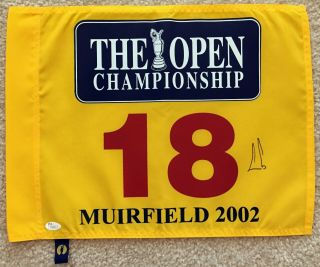Ernie Els Signed Autographed 2002 British Open Pin Flag,  Muirfield,  Jsa