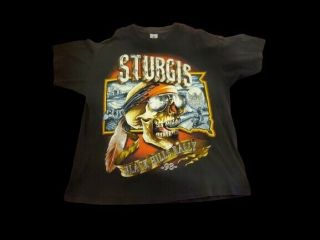 Vintage 1993 Harley Davidson Sturgis Black Hills Skull T Shirt Xxl Usa Black